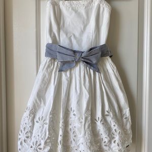 Abercrombie kids girls white eyelet bow dress Sz M